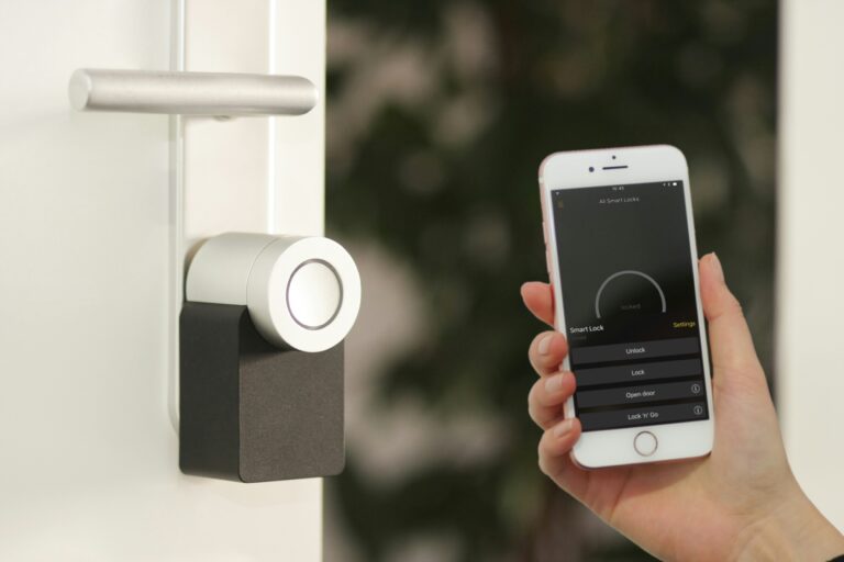 Smart home lock paired with a phone